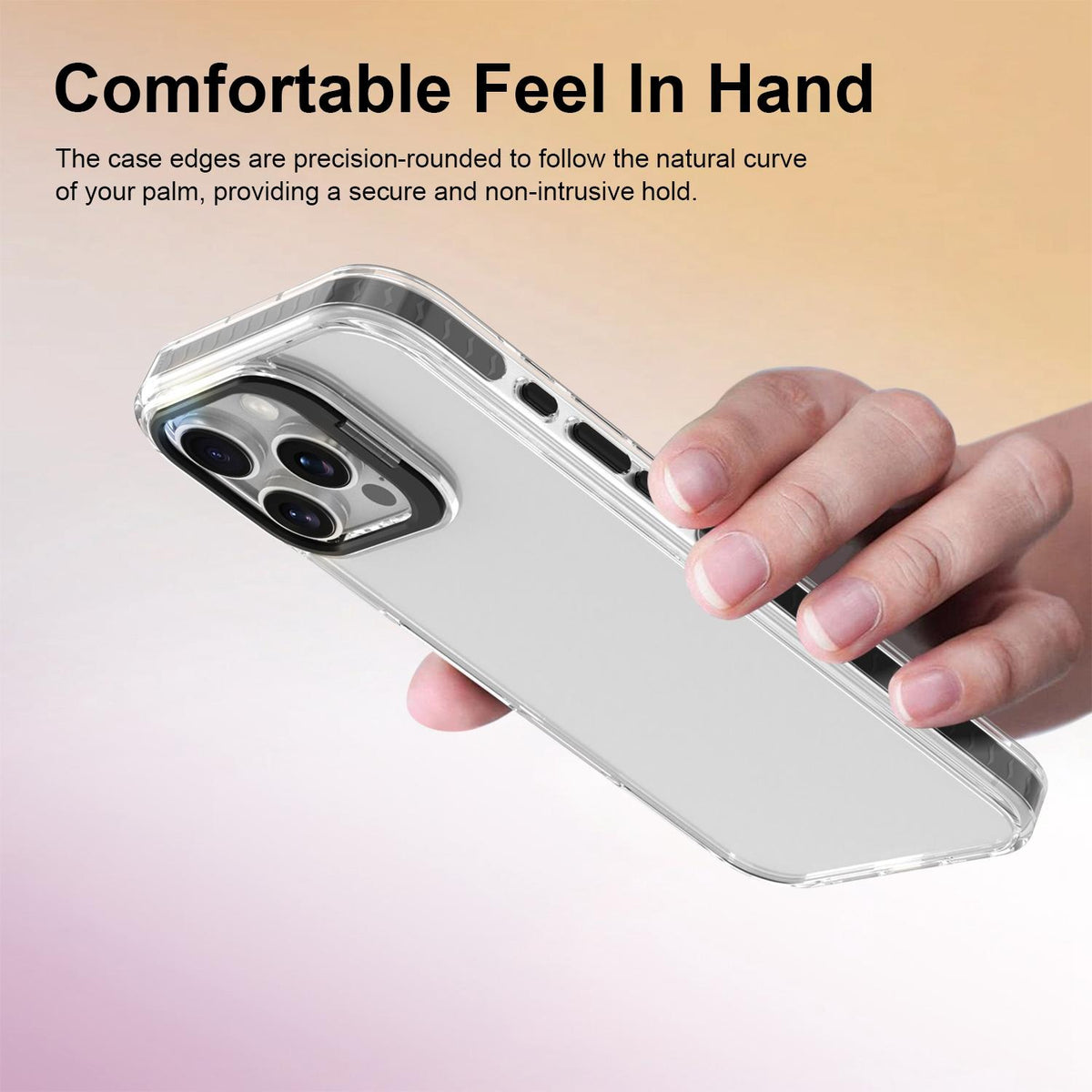 For iPhone 16 Pro Lens Frame Holder Acrylic TPU Phone Case - Clear Black - EDA009890908C