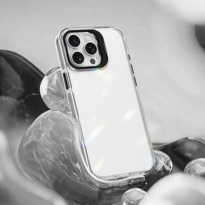 For iPhone 16 Pro Lens Frame Holder Acrylic TPU Phone Case - Clear Black - EDA009890908C