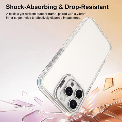 For iPhone 16 Pro Lens Frame Holder Acrylic TPU Phone Case - Transparent - EDA009890908D