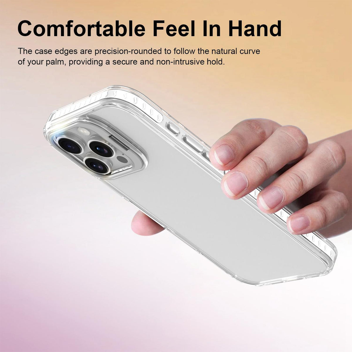 For iPhone 16 Pro Lens Frame Holder Acrylic TPU Phone Case - Transparent - EDA009890908D