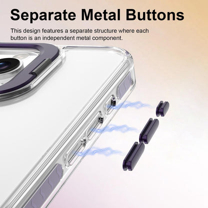 For iPhone 16 Pro Lens Frame Holder Acrylic TPU Phone Case - Clear Purple - EDA009890908E