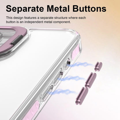 For iPhone 16 Plus Lens Frame Holder Acrylic TPU Phone Case - Clear Pink - EDA009890909B