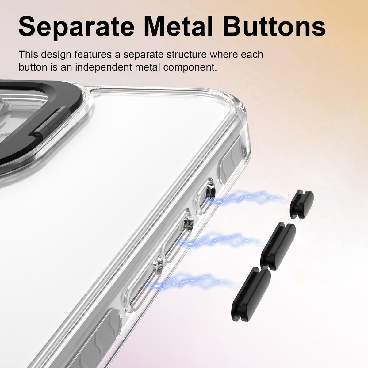 For iPhone 16 Plus Lens Frame Holder Acrylic TPU Phone Case - Clear Black - EDA009890909C