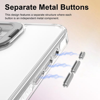 For iPhone 16 Lens Frame Holder Acrylic TPU Phone Case - Transparent - EDA009890910D