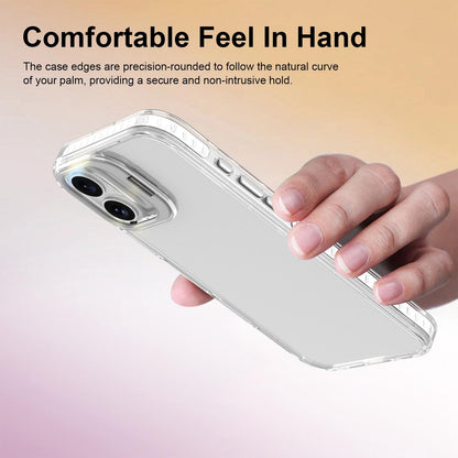 For iPhone 16 Lens Frame Holder Acrylic TPU Phone Case - Transparent - EDA009890910D