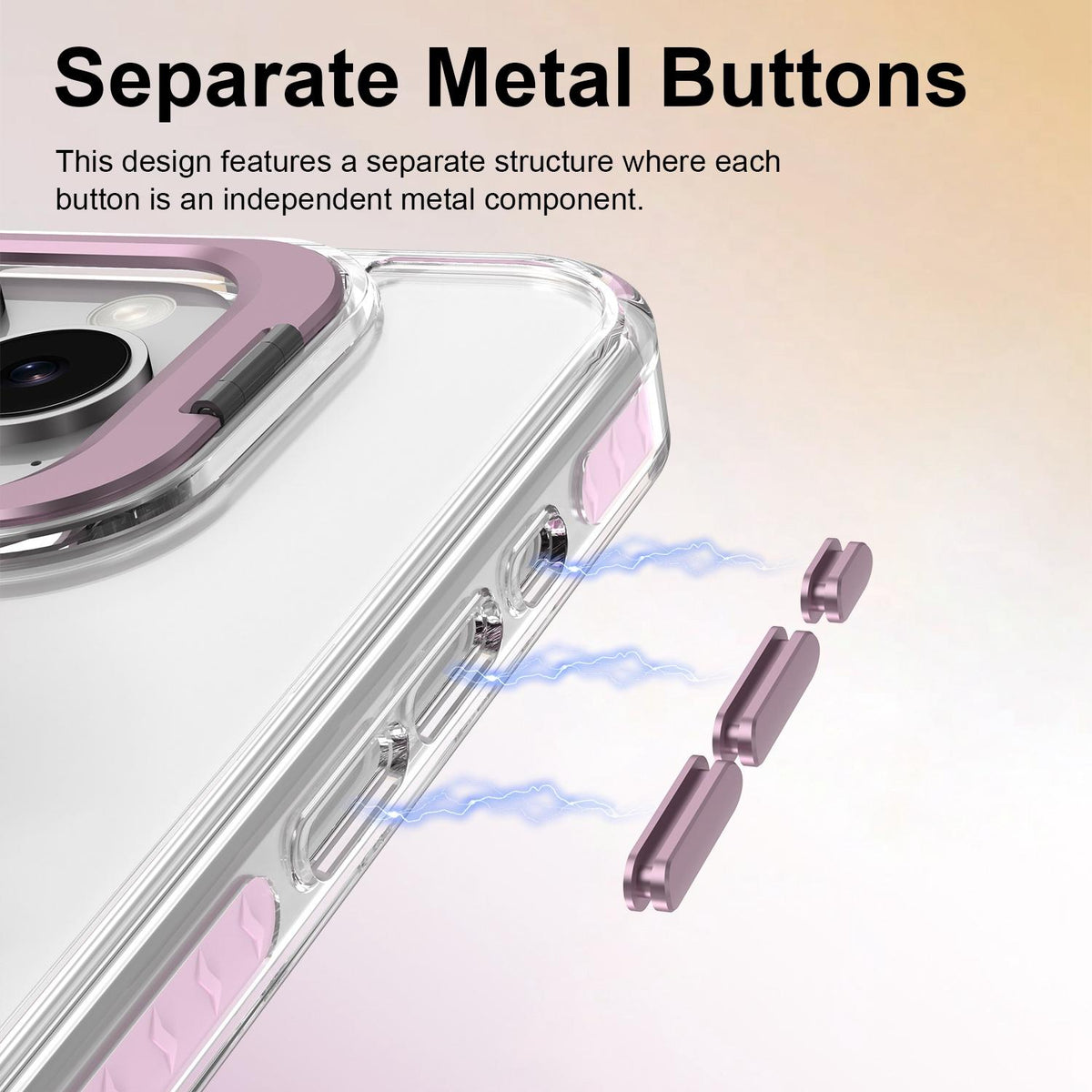 For iPhone 15 Pro Max Lens Frame Holder Acrylic TPU Phone Case - Clear Pink - EDA009890911B