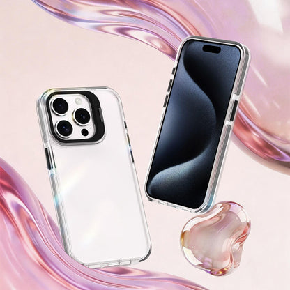 For iPhone 15 Pro Max Lens Frame Holder Acrylic TPU Phone Case - Clear Black - EDA009890911C