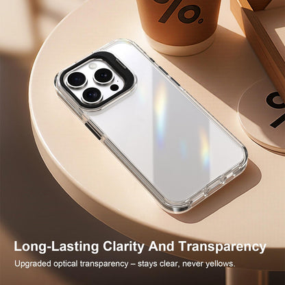For iPhone 15 Pro Max Lens Frame Holder Acrylic TPU Phone Case - Clear Black - EDA009890911C