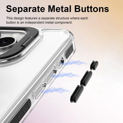 For iPhone 15 Pro Max Lens Frame Holder Acrylic TPU Phone Case - Clear Black - EDA009890911C