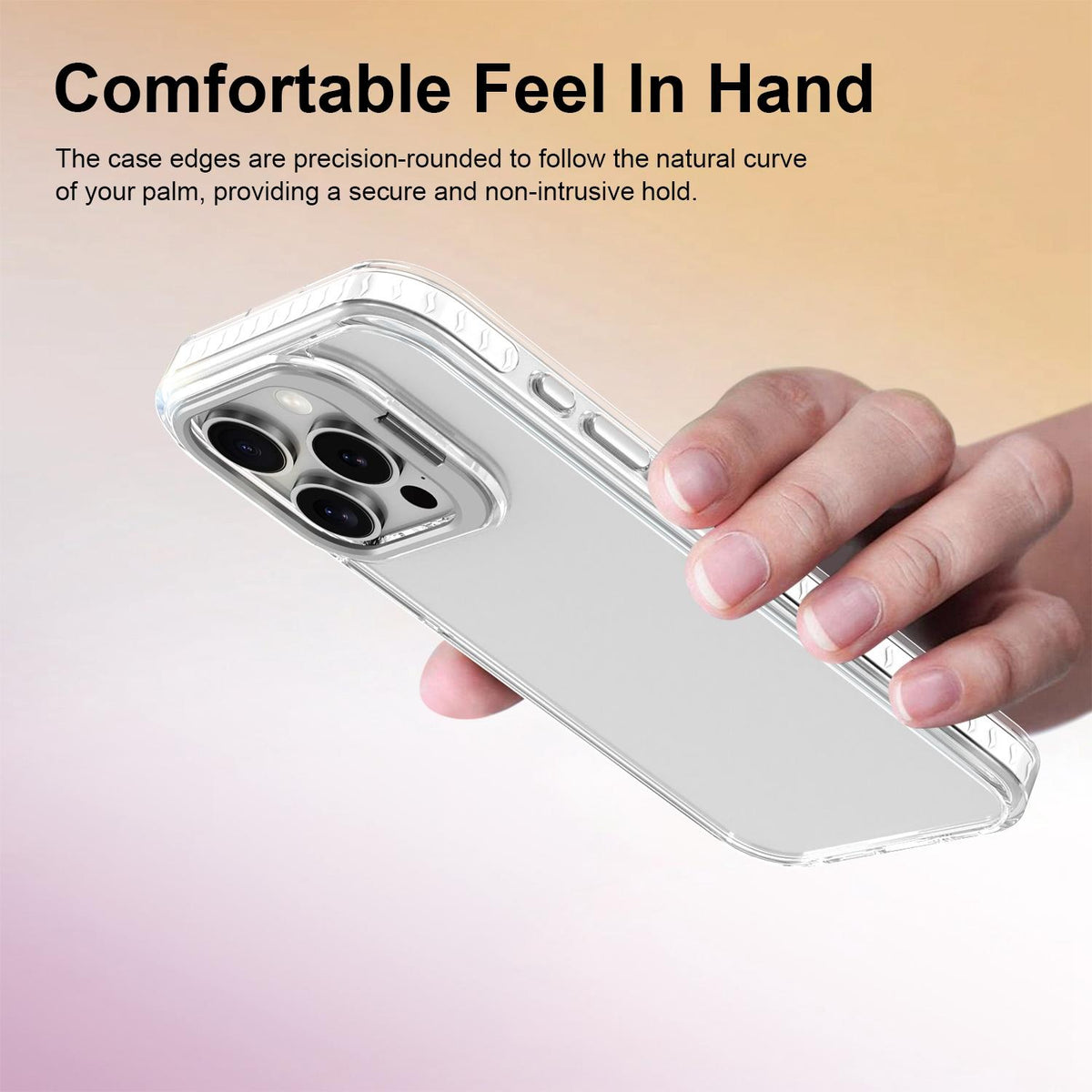 For iPhone 15 Pro Max Lens Frame Holder Acrylic TPU Phone Case - Transparent - EDA009890911D