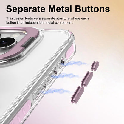 For iPhone 15 Pro Lens Frame Holder Acrylic TPU Phone Case - Clear Pink - EDA009890912B
