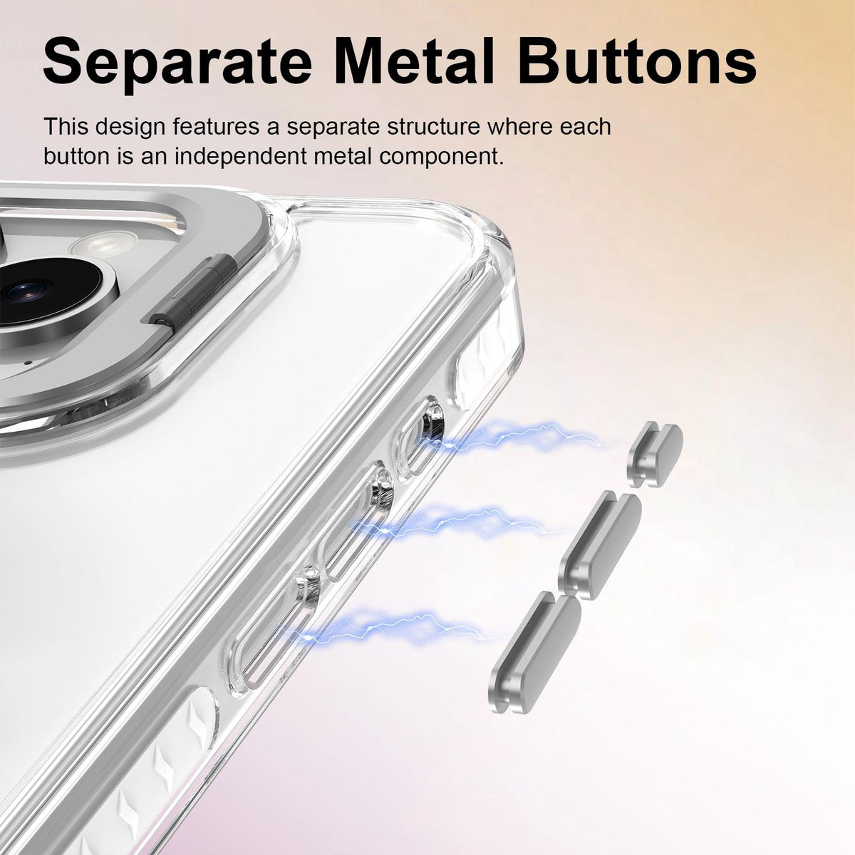 For iPhone 15 Pro Lens Frame Holder Acrylic TPU Phone Case - Transparent - EDA009890912D