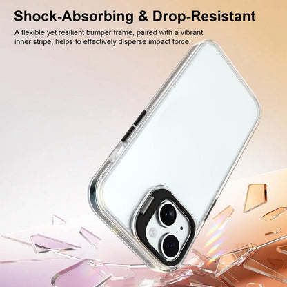 For iPhone 15 Plus Lens Frame Holder Acrylic TPU Phone Case - Clear Black - EDA009890913C