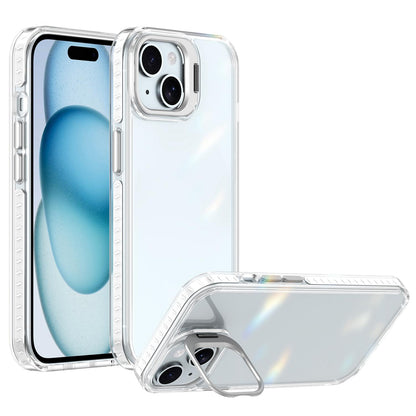 For iPhone 15 Plus Lens Frame Holder Acrylic TPU Phone Case - Transparent - EDA009890913D