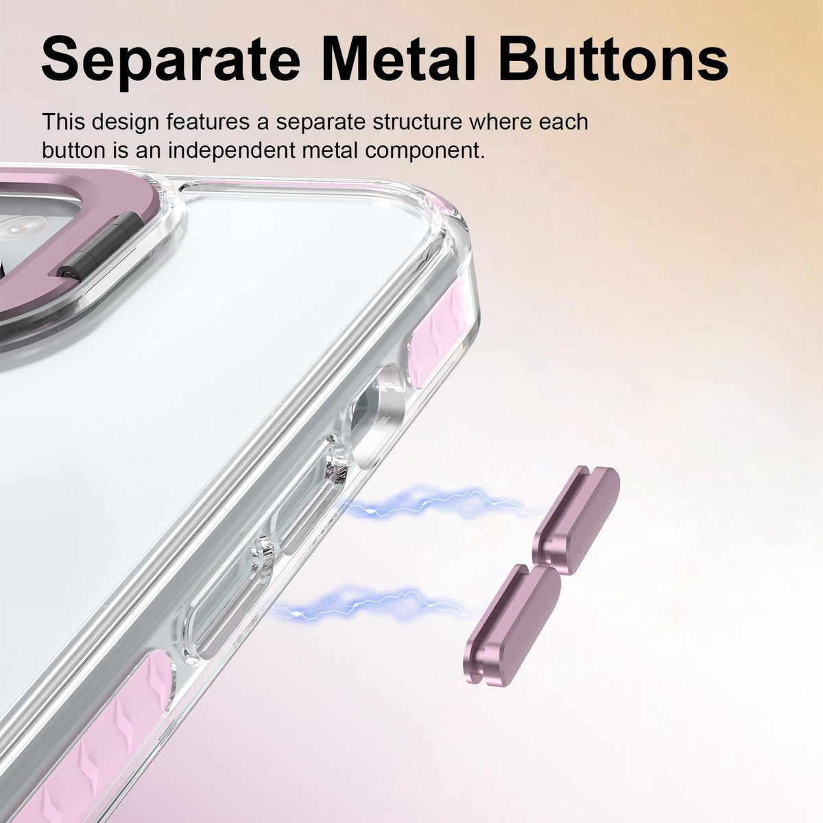 For iPhone 15 Lens Frame Holder Acrylic TPU Phone Case - Clear Pink - EDA009890914B