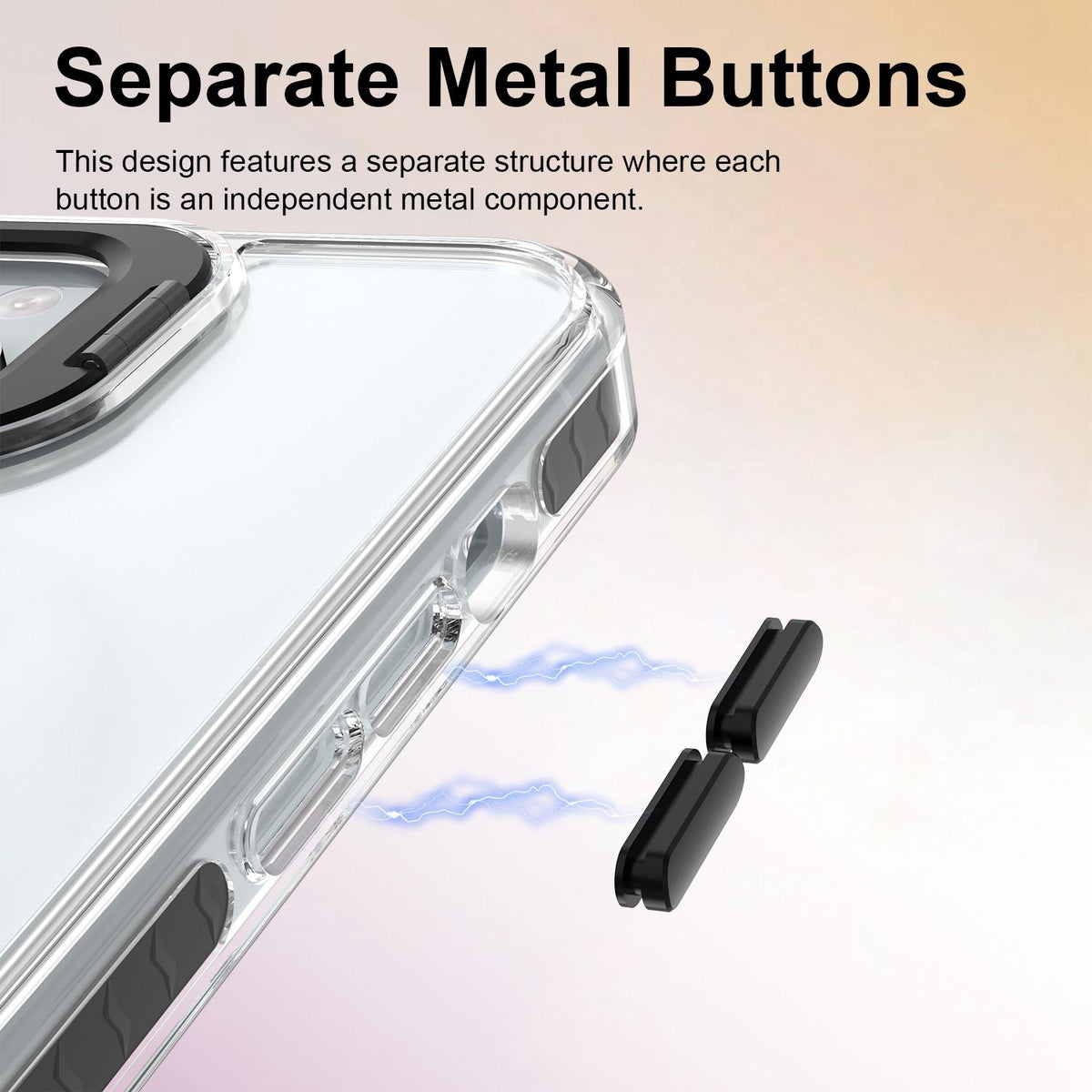 For iPhone 15 Lens Frame Holder Acrylic TPU Phone Case - Clear Black - EDA009890914C
