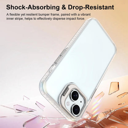 For iPhone 15 Lens Frame Holder Acrylic TPU Phone Case - Transparent - EDA009890914D