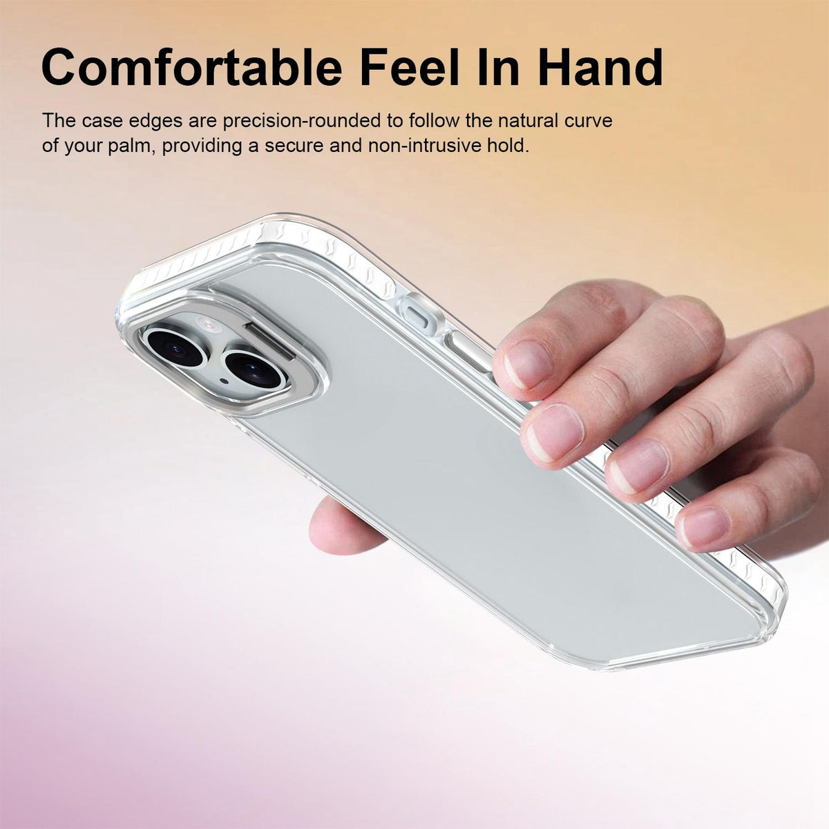 For iPhone 15 Lens Frame Holder Acrylic TPU Phone Case - Transparent - EDA009890914D