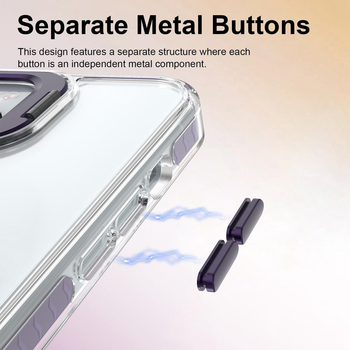 For iPhone 15 Lens Frame Holder Acrylic TPU Phone Case - Clear Purple - EDA009890914E