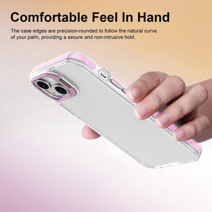 For iPhone 14 Plus Lens Frame Holder Acrylic TPU Phone Case - Clear Pink - EDA009890915B