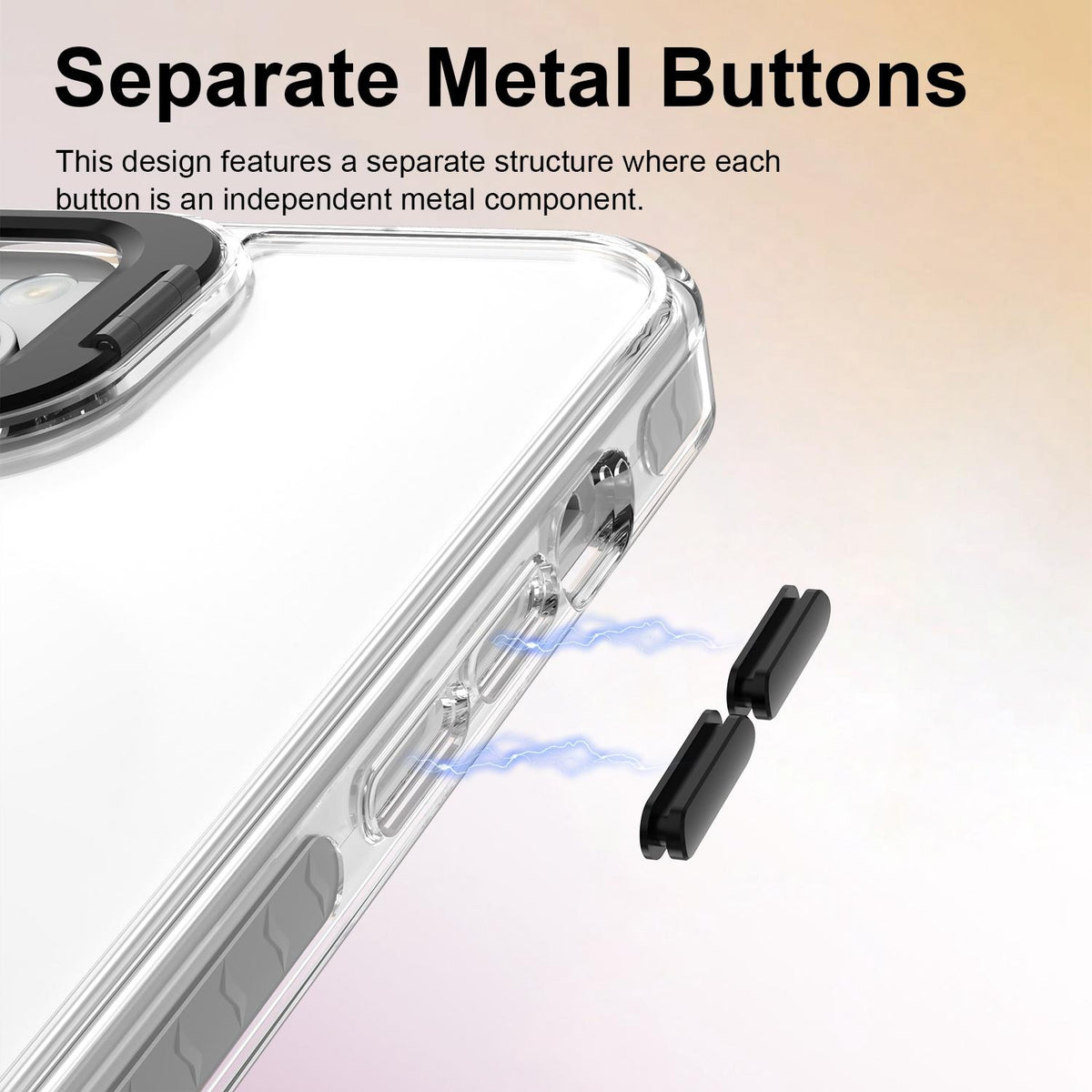 For iPhone 14 Plus Lens Frame Holder Acrylic TPU Phone Case - Clear Black - EDA009890915C