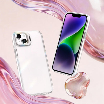 For iPhone 14 Plus Lens Frame Holder Acrylic TPU Phone Case - Transparent - EDA009890915D