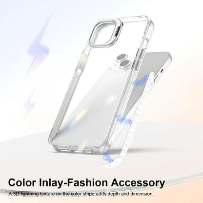For iPhone 14 Plus Lens Frame Holder Acrylic TPU Phone Case - Transparent - EDA009890915D