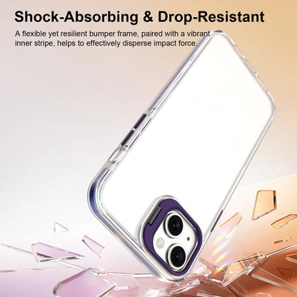 For iPhone 14 Plus Lens Frame Holder Acrylic TPU Phone Case - Clear Purple - EDA009890915E