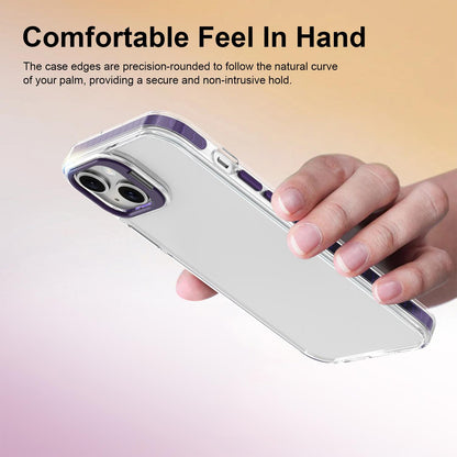 For iPhone 14 Plus Lens Frame Holder Acrylic TPU Phone Case - Clear Purple - EDA009890915E
