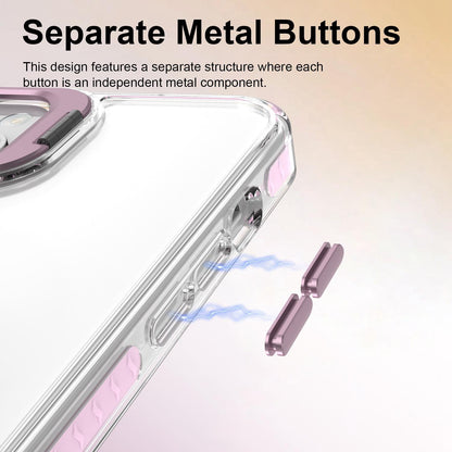 For iPhone 14 Lens Frame Holder Acrylic TPU Phone Case - Clear Pink - EDA009890916B