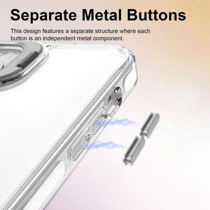 For iPhone 14 Lens Frame Holder Acrylic TPU Phone Case - Transparent - EDA009890916D