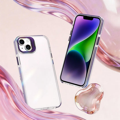 For iPhone 14 Lens Frame Holder Acrylic TPU Phone Case - Clear Purple - EDA009890916E