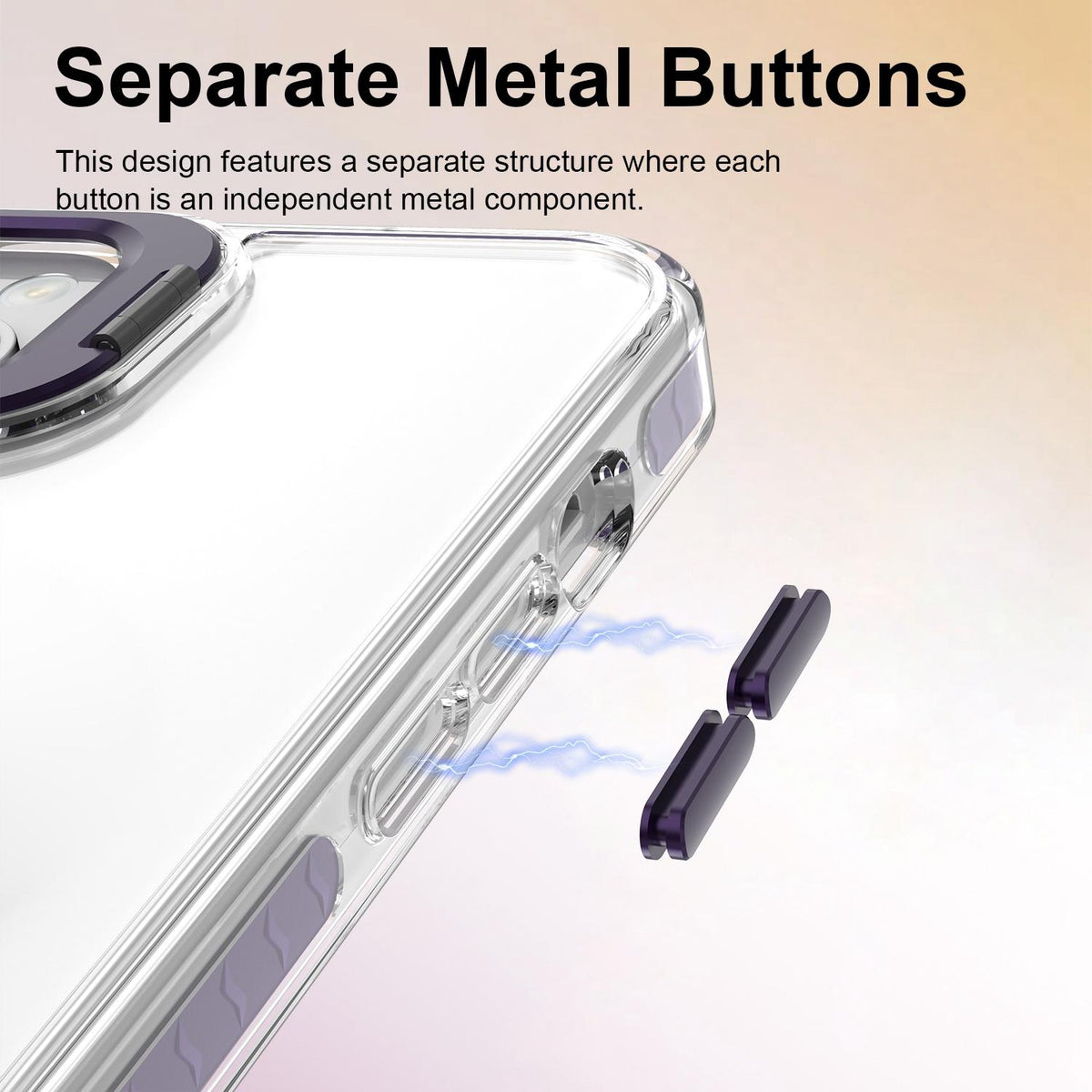 For iPhone 14 Lens Frame Holder Acrylic TPU Phone Case - Clear Purple - EDA009890916E