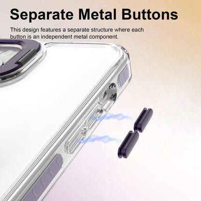 For iPhone 14 Lens Frame Holder Acrylic TPU Phone Case - Clear Purple - EDA009890916E
