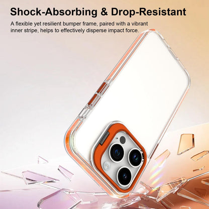 For iPhone 14 Pro Lens Frame Holder Acrylic TPU Phone Case - Clear Orange - EDA009890917A