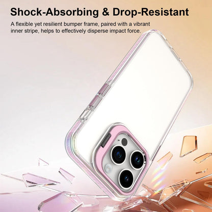 For iPhone 14 Pro Lens Frame Holder Acrylic TPU Phone Case - Clear Pink - EDA009890917B