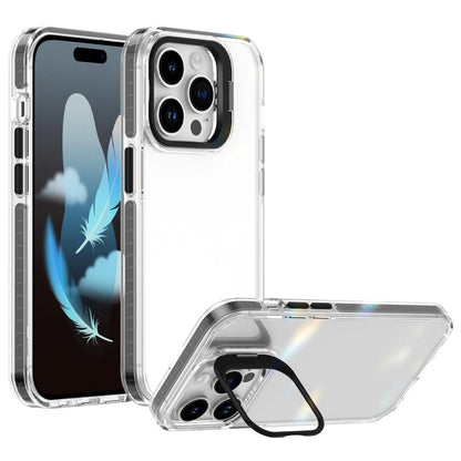 For iPhone 14 Pro Lens Frame Holder Acrylic TPU Phone Case - Clear Black - EDA009890917C