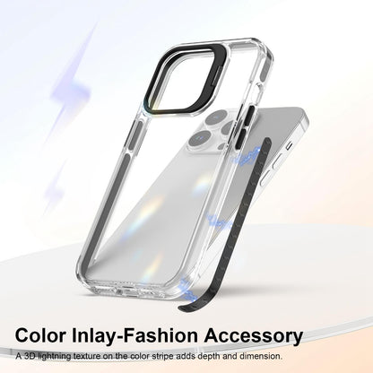 For iPhone 14 Pro Lens Frame Holder Acrylic TPU Phone Case - Clear Black - EDA009890917C