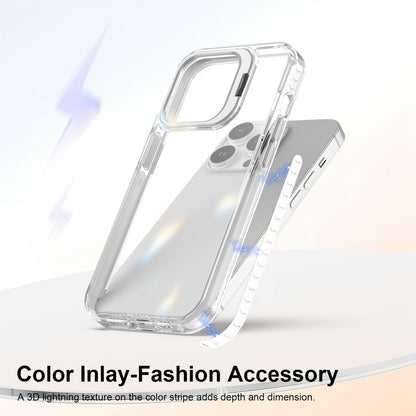 For iPhone 14 Pro Lens Frame Holder Acrylic TPU Phone Case - Transparent - EDA009890917D