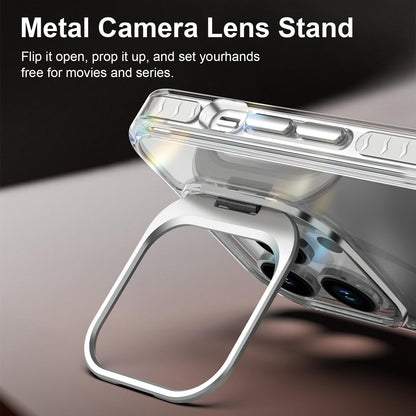For iPhone 14 Pro Lens Frame Holder Acrylic TPU Phone Case - Transparent - EDA009890917D