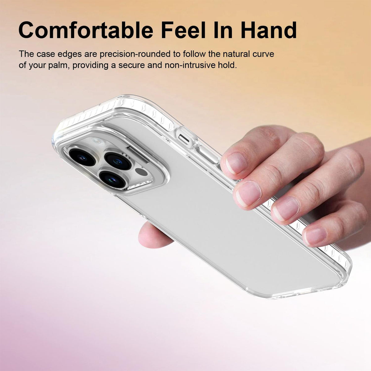 For iPhone 14 Pro Lens Frame Holder Acrylic TPU Phone Case - Transparent - EDA009890917D