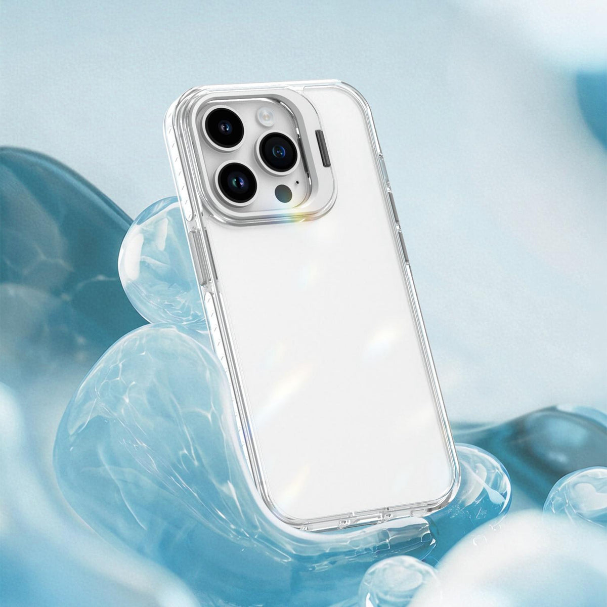 For iPhone 14 Pro Lens Frame Holder Acrylic TPU Phone Case - Transparent - EDA009890917D