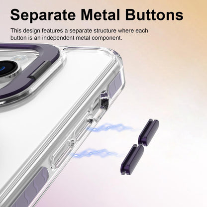 For iPhone 14 Pro Lens Frame Holder Acrylic TPU Phone Case - Clear Purple - EDA009890917E
