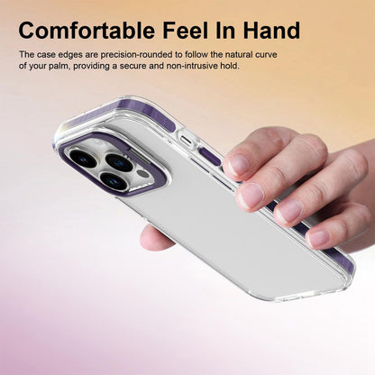 For iPhone 14 Pro Lens Frame Holder Acrylic TPU Phone Case - Clear Purple - EDA009890917E