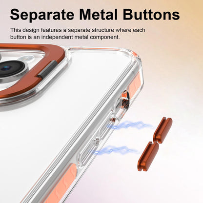 For iPhone 14 Pro Max Lens Frame Holder Acrylic TPU Phone Case - Clear Orange - EDA009890918A