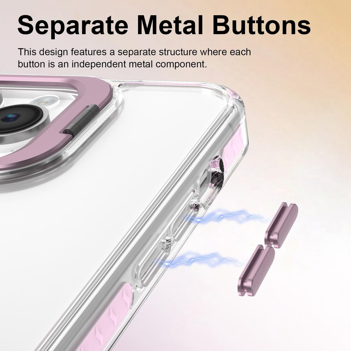 For iPhone 14 Pro Max Lens Frame Holder Acrylic TPU Phone Case - Clear Pink - EDA009890918B