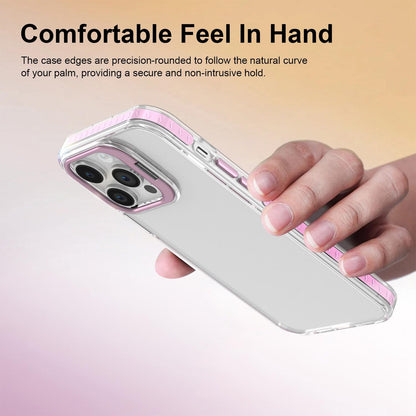 For iPhone 14 Pro Max Lens Frame Holder Acrylic TPU Phone Case - Clear Pink - EDA009890918B