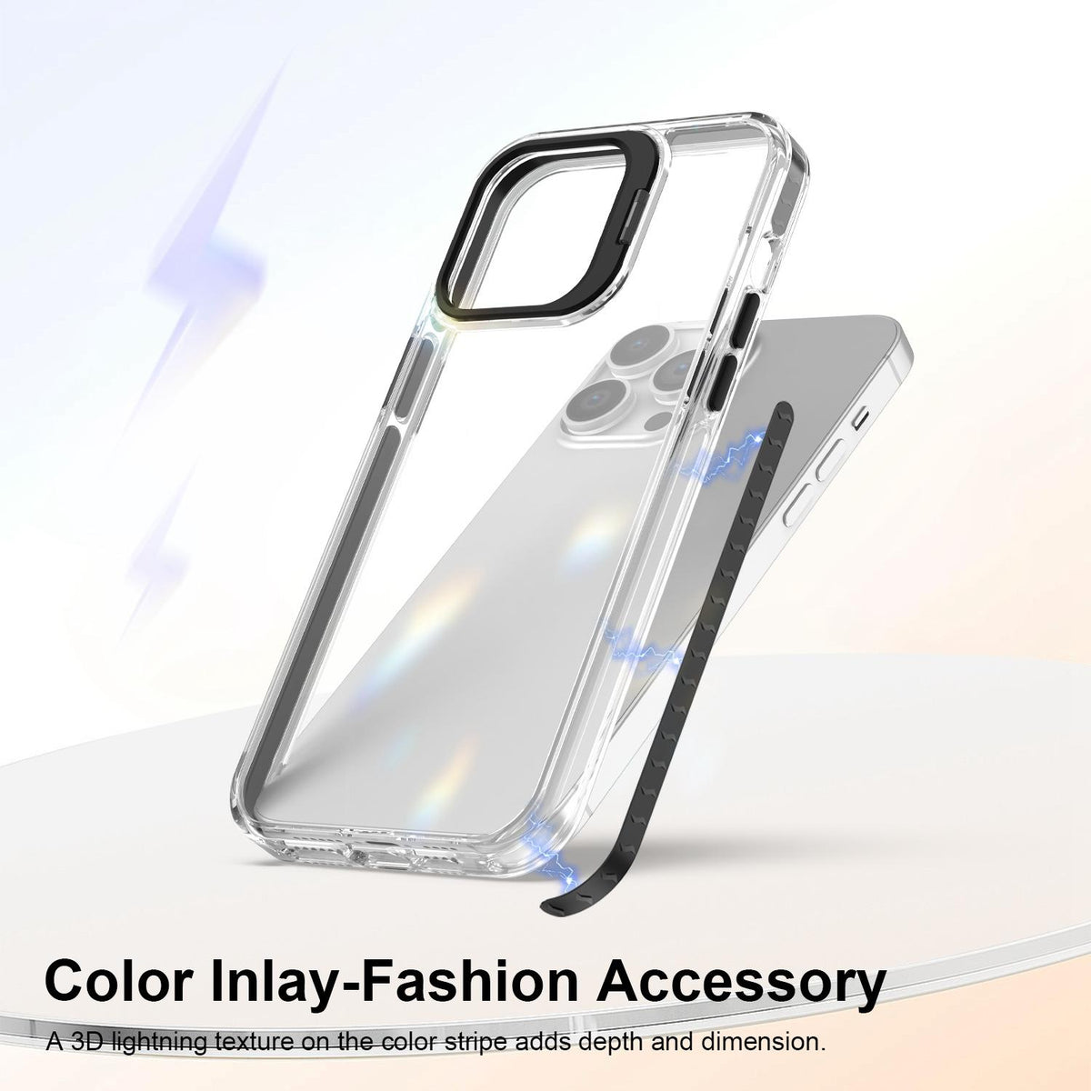 For iPhone 14 Pro Max Lens Frame Holder Acrylic TPU Phone Case - Clear Black - EDA009890918C