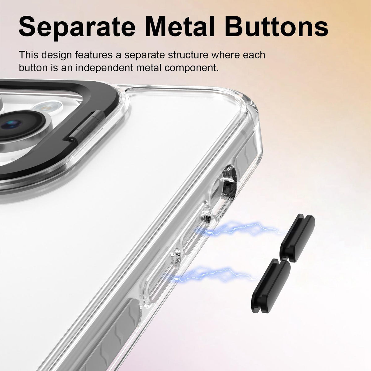 For iPhone 14 Pro Max Lens Frame Holder Acrylic TPU Phone Case - Clear Black - EDA009890918C