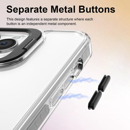 For iPhone 14 Pro Max Lens Frame Holder Acrylic TPU Phone Case - Clear Black - EDA009890918C